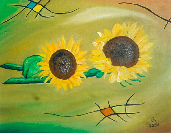 Sonnenblumen  - Öl auf Leinwand - 2001 - 50 x 40 cm - 350 €
