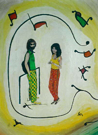Paar auf Ibiza - Öl auf Leinwand - 1979 - 40 x 50 cm - 350 €