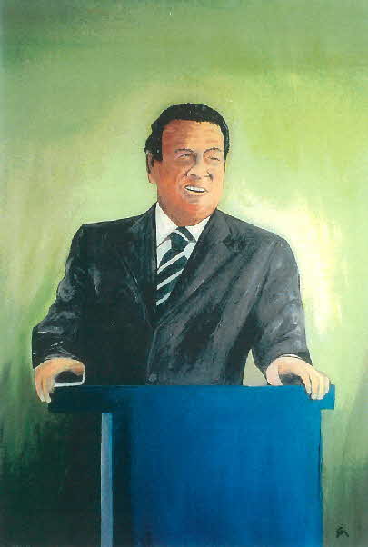 Gerhard Schröder - Öl auf Leinwand - 2006 - 70 x 100 cm - gemalt anlässlich eines Wettbewerbs für den deutschen Bundestag - 350 €