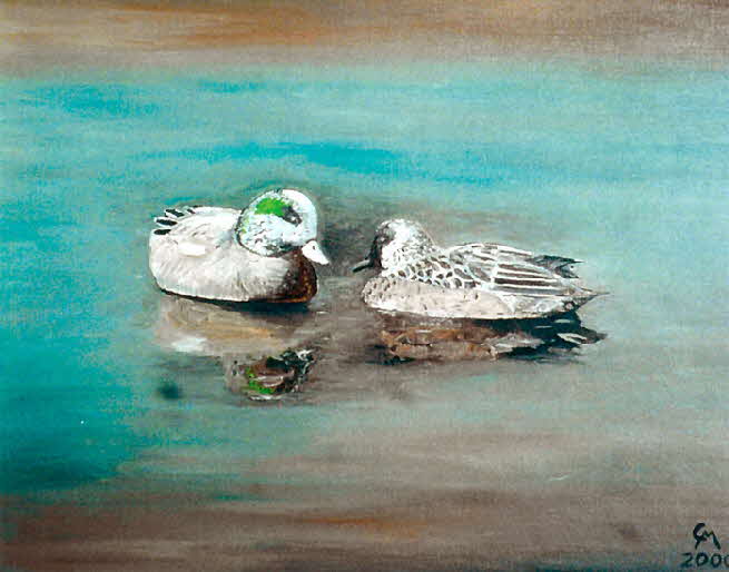 Enten - l auf Leinwand - 2000 - 50 x 40 cm - 800 €