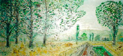 Landschaft - Öl auf Leinwand - 1972 - 50 x 25 cm - verkauft nach Sacramento California