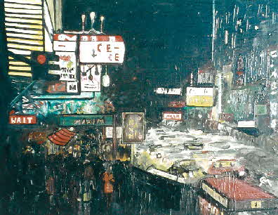 Nachtleben in San Francisco - l auf Leinwand - 1966 - 50 x 40 cm - 800 €